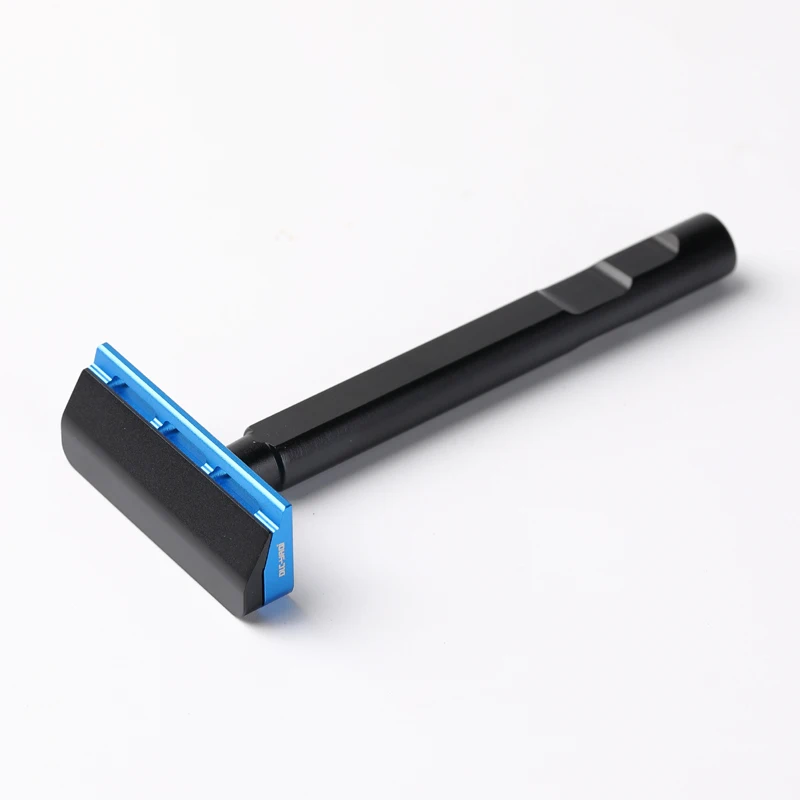 YAQI Color negro y azul Tachi (versión de aluminio) Maquinilla de afeitar de seguridad ligera de un solo filo