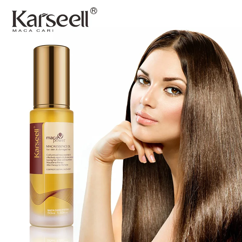Karseell 50ml aceite de argán marroquí para la curación del cabello aceite de argán prensado en frío sin peso suero para el cabello seco y dañado