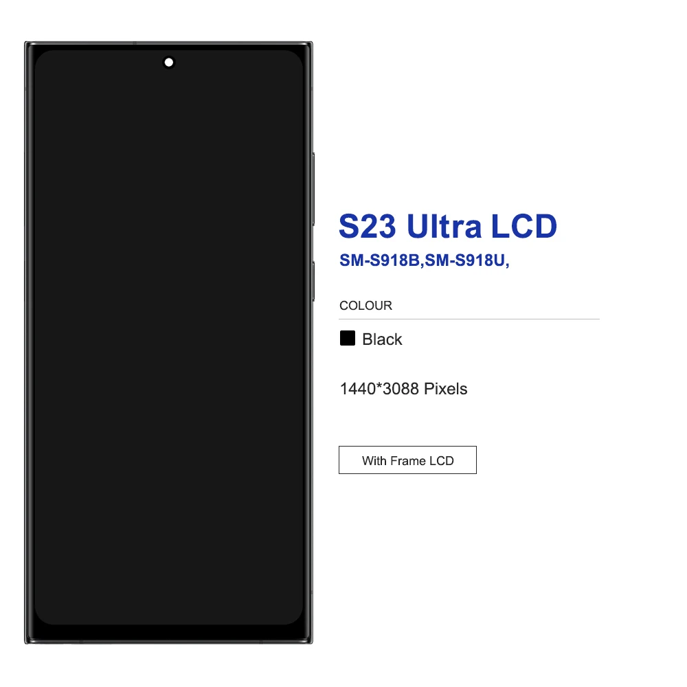 Pantalla AMOLED de 6,78 pulgadas para Samsung S23 Ultra LCD montaje de digitalizador con pantalla táctil para S23 Ultra S918 S918B S918U pantalla con marco