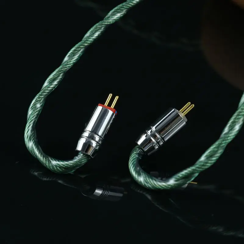 XINHS Summer Elves 7N Cable de actualización de auriculares HiFi de cobre y cristal único adecuado 0,78mm QDC para M5 Olina Fudu DZ4 Quintet F1 Pro