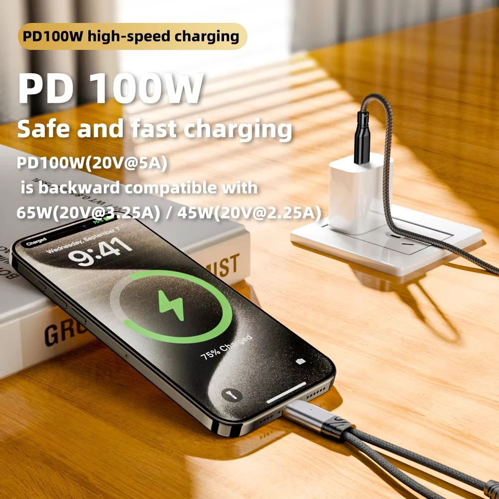 Adaptador de cargador y auriculares USB C 2 en 1 USB C a conector de audio auxiliar con cable Dongle de carga rápida PD 100W para Galaxy S23