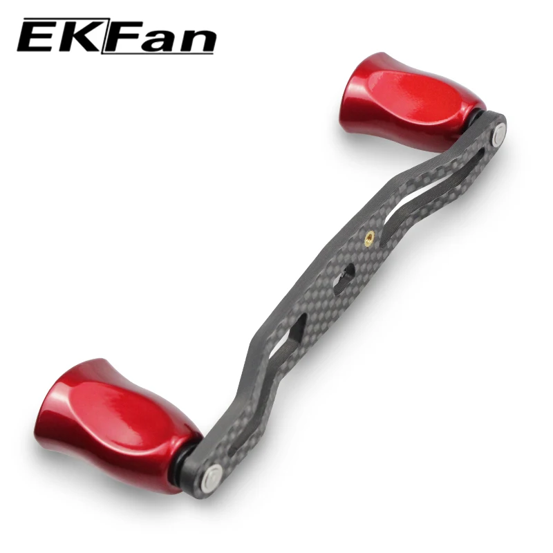 EKfan-mango de carrete de pesca de fibra de carbono, perilla de Gel de sílice, traje para DAI & SHI, carrete de Baitcasting, accesorio de pesca, 120MM