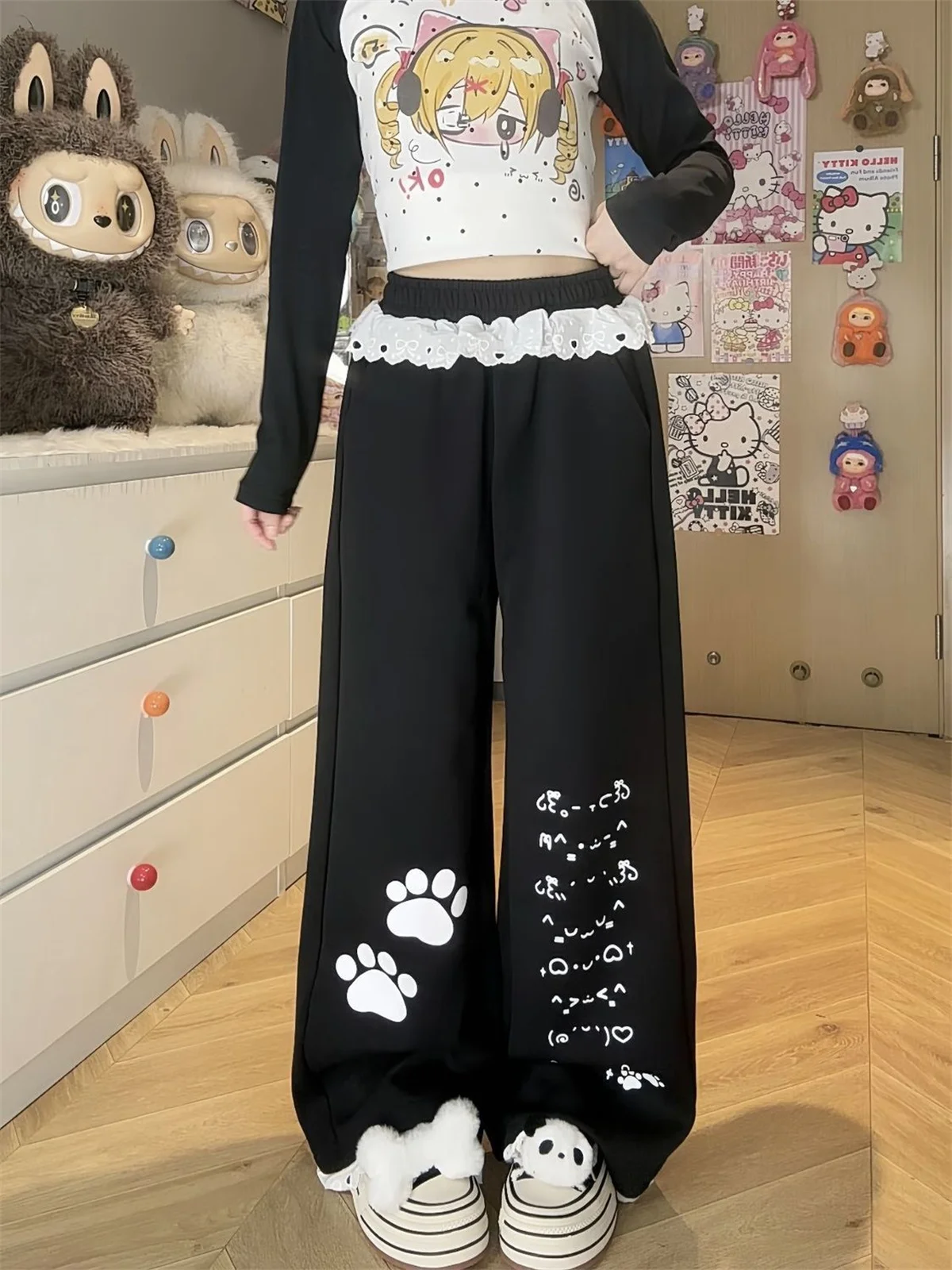 Pantalones Cargo negros a cuadros para mujer, pantalones Punk informales, lápiz gótico, pantalones geniales Harajuku, pantalones holgados de moda Hip Hop para chica para mujer