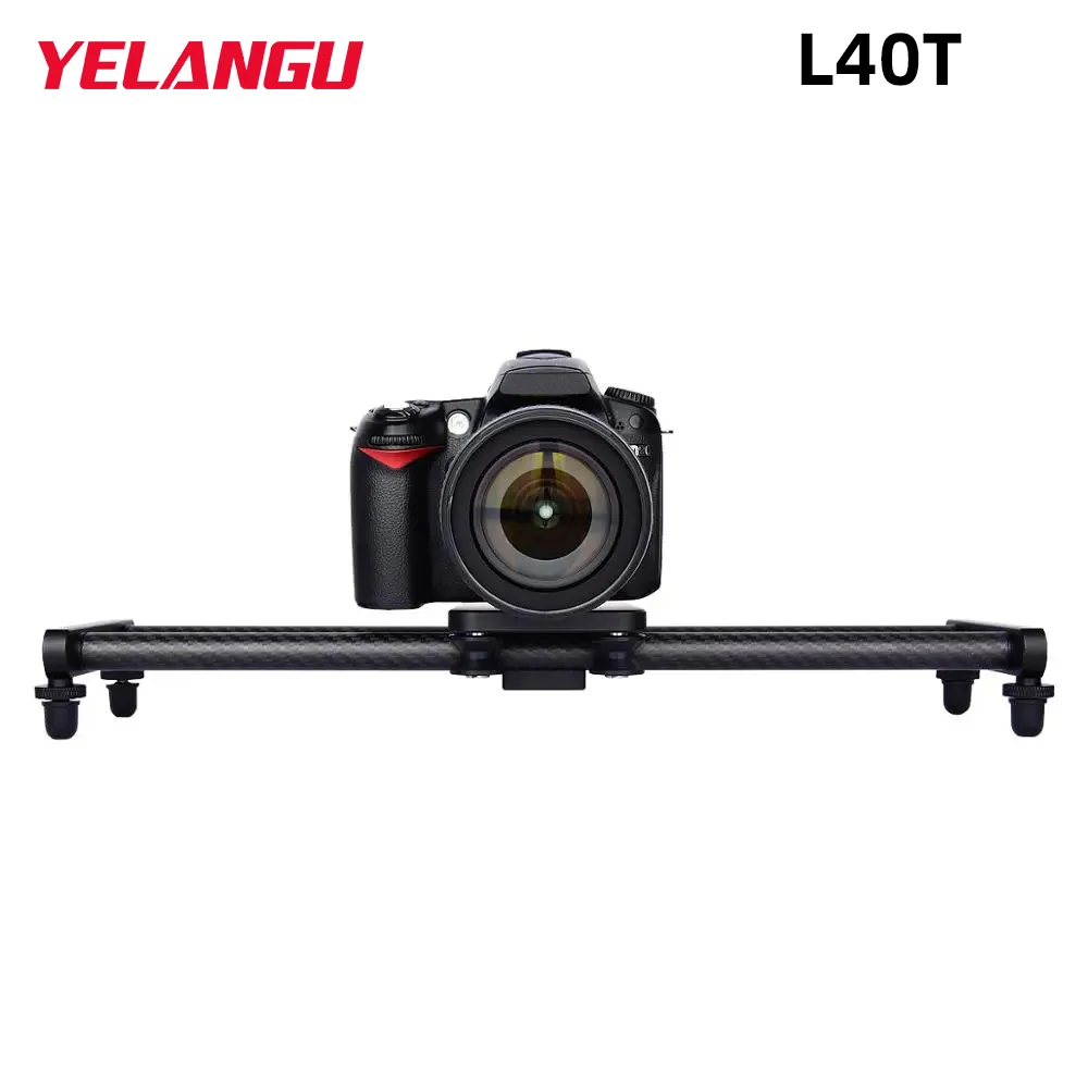 YELANGU-deslizador de pista de cámara de fibra de carbono, 40CM, para Canon, Nikon, Sony, DSLR, teléfono inteligente, riel estabilizador de vídeo suave y ligero