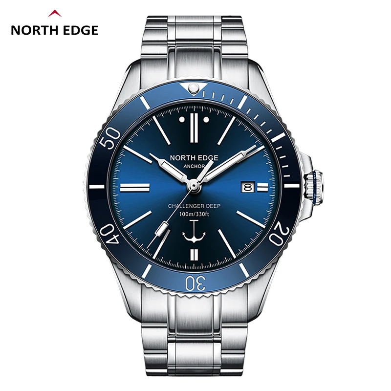 NORTH EDGE ANCHOR 42MM reloj de pulsera mecánico para hombre cristal de zafiro de lujo MIYOTA 8215 relojes automáticos 10bar reloj impermeable para hombre