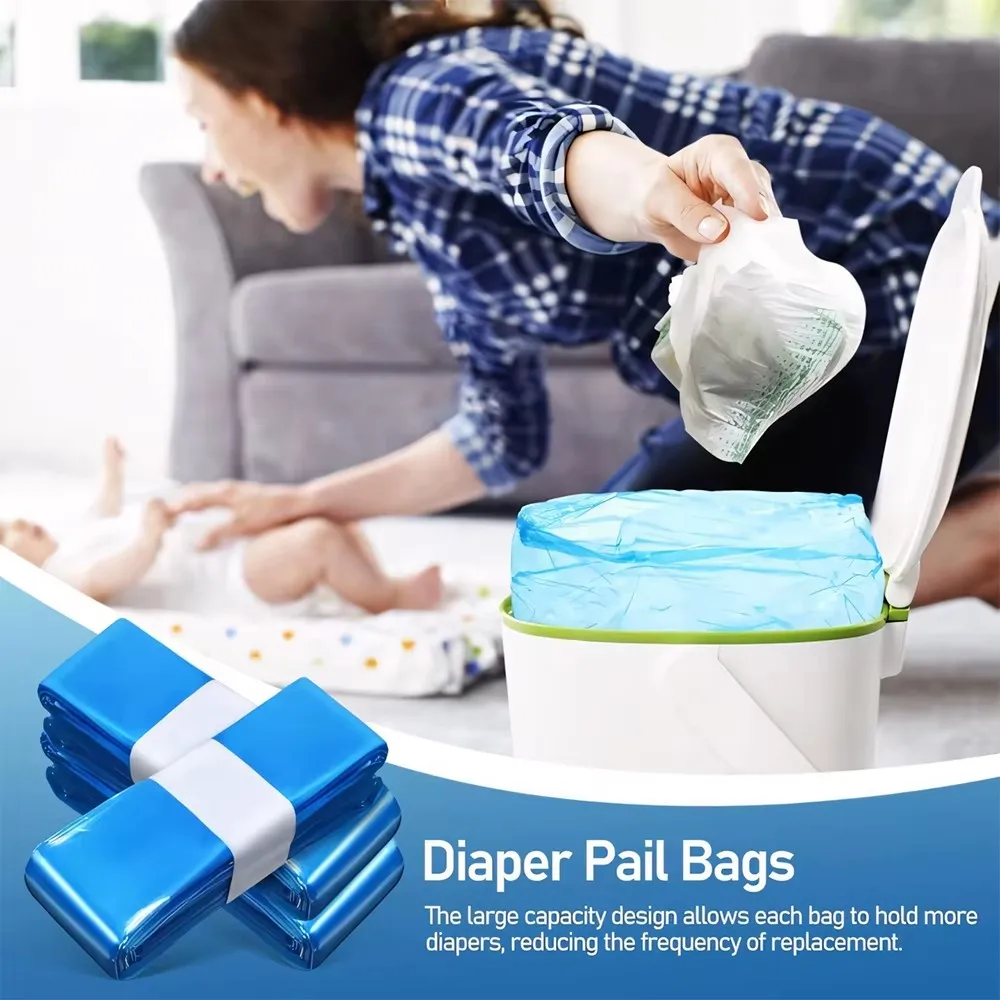 Bolsas de repuesto para pañales súper gruesas, bolsas de basura duraderas para pañales, compatibles con Diaper Genie, Munchkin, Angelcare, Tommee Tippee