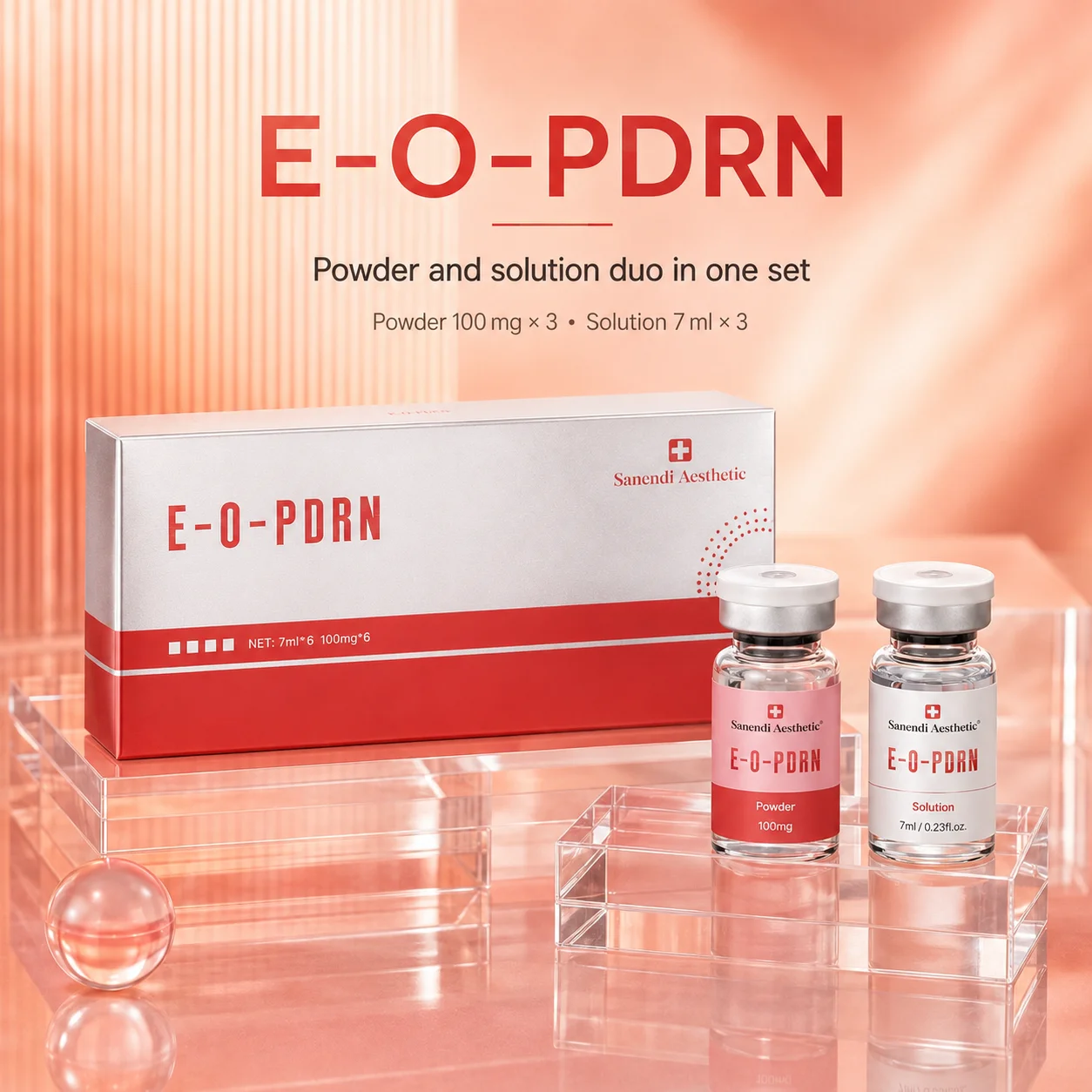 Kit de Belleza Coreana Más Vendido: NAD Exosme GSH, SANENDI Glutatión Rosa PDRN, Suero Hidratante Iluminador para el Cuidado Facial, Der.pen