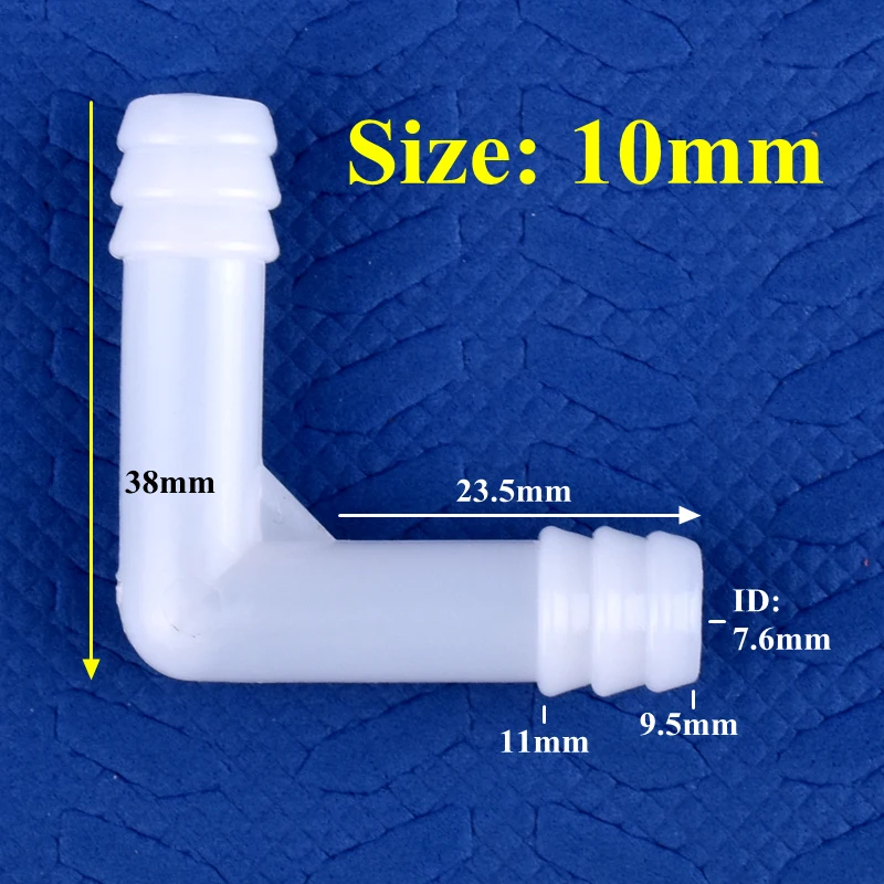 Conector de codo de PE de 5 ~ 500 Uds., 8mm, 10mm, manguera de bomba de aire para tanque de acuario, junta de Pagoda, riego, conector de tubería de agua para jardín