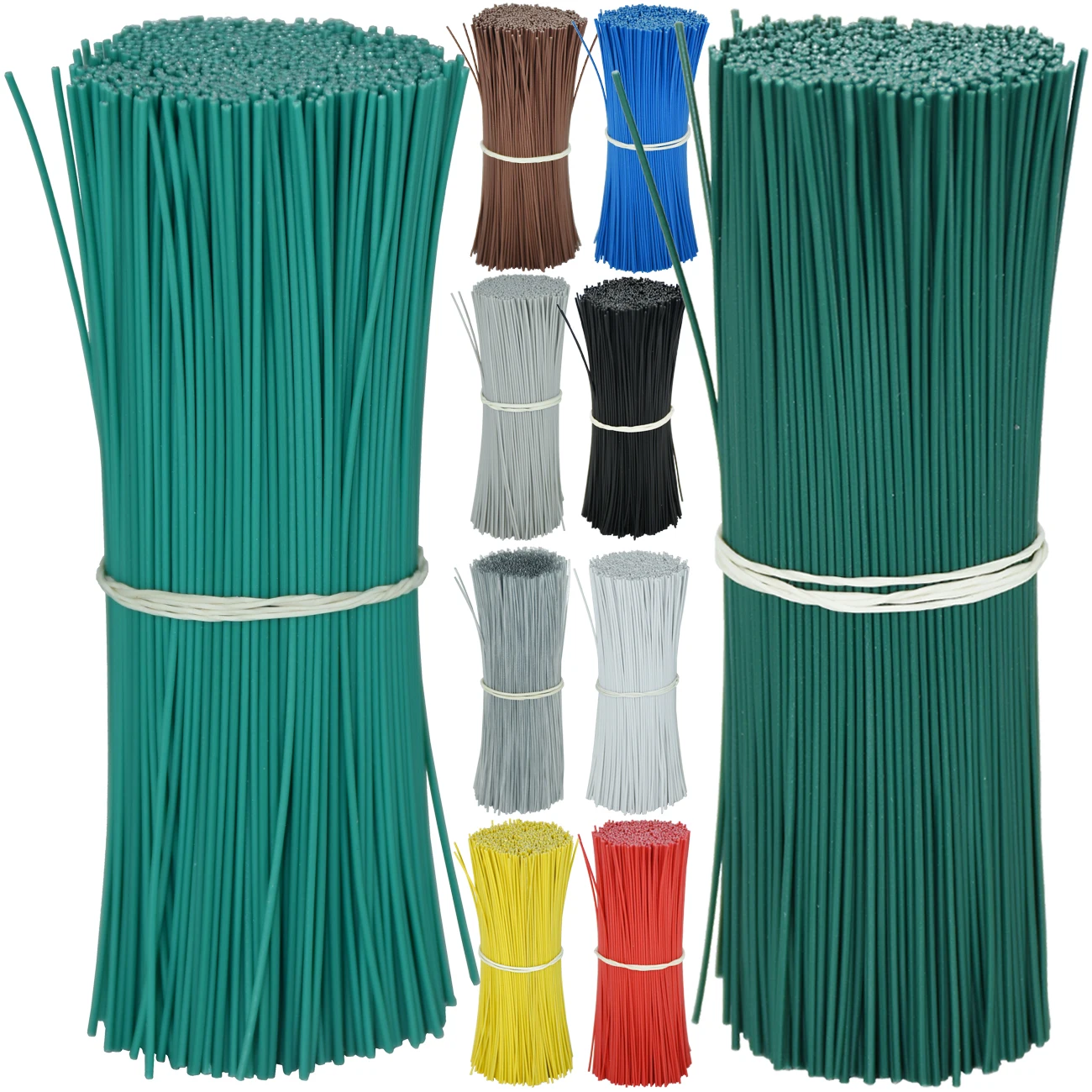 Bridas redondas de hierro reutilizables para jardinería, 100 piezas, para flores, plantas, vides trepadoras, cuerdas recubiertas multifunción