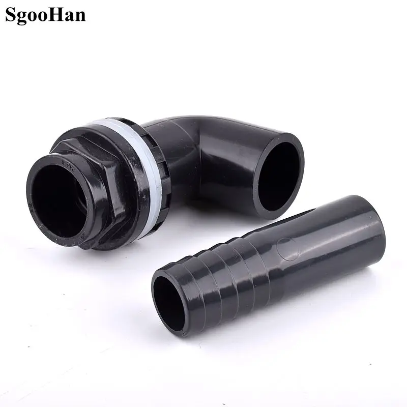 O.D20/25-8/10/12/14/16/19/20/25mmPVC, juego de juntas para tanque de peces, conector de drenaje curvo Pagoda, adaptador de manguera suave para riego de jardín