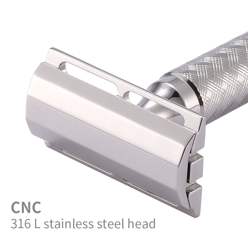 Accesorios para afeitadora Manual con cabezal de afeitar de seguridad de doble filo de acero inoxidable CNC 316L (sin mango)