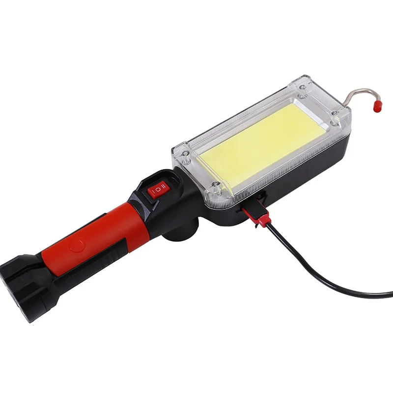 Luz de trabajo COB recargable por USB, linterna LED portátil 18650, gancho magnético impermeable ajustable, linterna de Camping con Clip, 1/2/4 Uds.