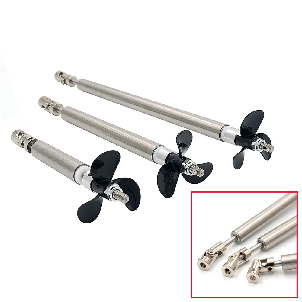Eje de barco Rc de 4mm, eje de transmisión de acero inoxidable, tres cuchillas, junta de tornillo, manguito de eje de acero inoxidable