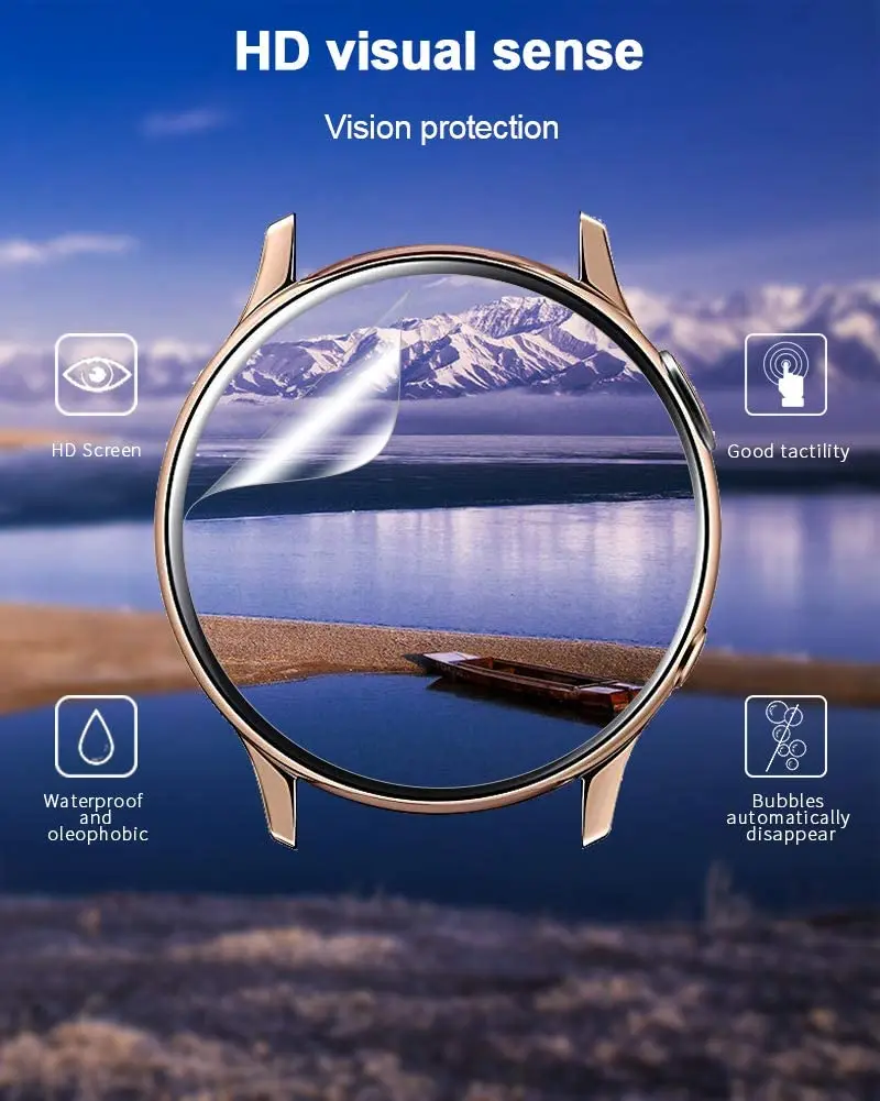 500 Uds TPU hidrogel Protector de pantalla suave para reloj inteligente diámetro 35mm 34mm 33mm 36mm 37mm 38mm 39mm 41mm 42mm 43mm película de reloj