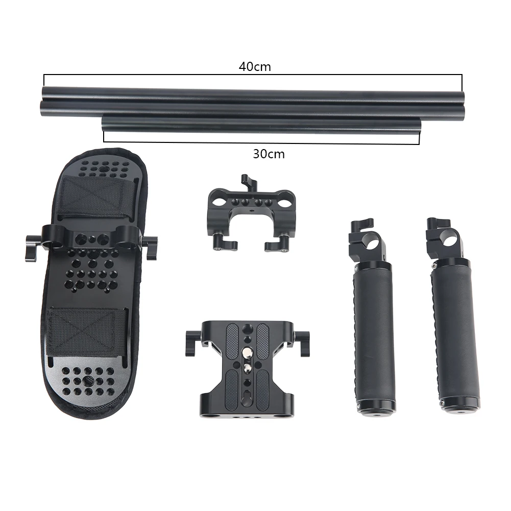 Niceyrig-soporte Universal para plataforma de hombro, sistema de bloqueo de rieles de 15mm con cámara/videocámara, Kit de montaje de placa Base