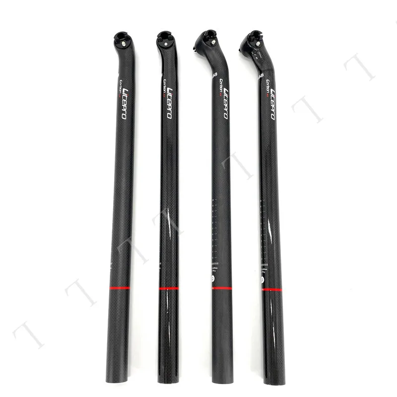 Litepro-tija de sillín de fibra de carbono A68, asiento de bicicleta plegable de 33,9mm, 580mm, Offset, 5/25 °, color negro mate brillante, BYA412
