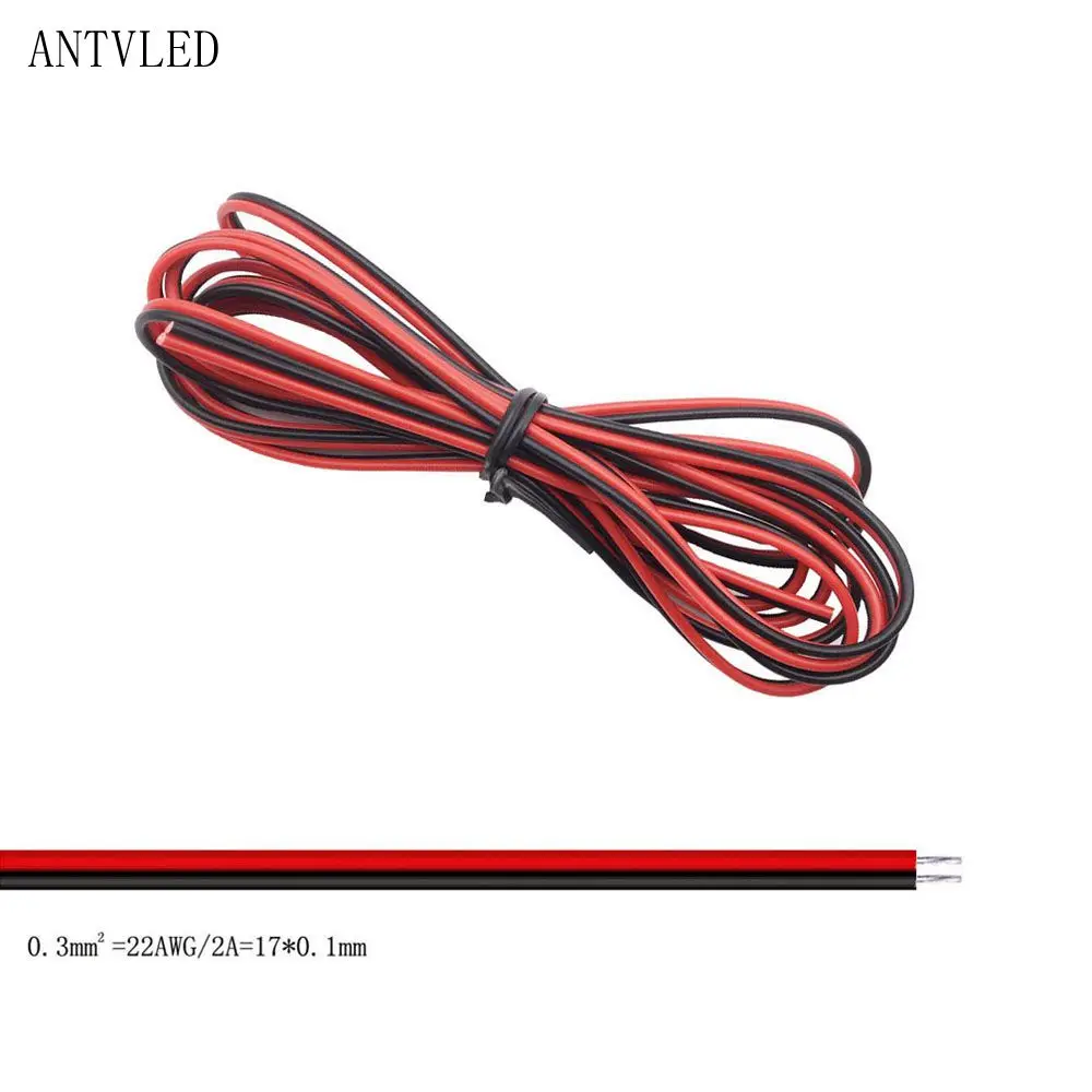 Cable de alambre Led de 5m/10m/50m/100m 22AWG 2 pines/3 pines/4 pines/5 pines/6 pines para tira de luz LED WS2812B WS2811 5050 2835 5730