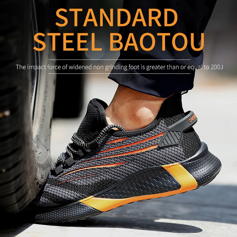 Zapatos de seguridad de talla grande 49 50 para hombres y mujeres, zapatos de trabajo antigolpes, zapatos protectores antipinchazos, zapatillas con punta de acero, zapatos para hombres