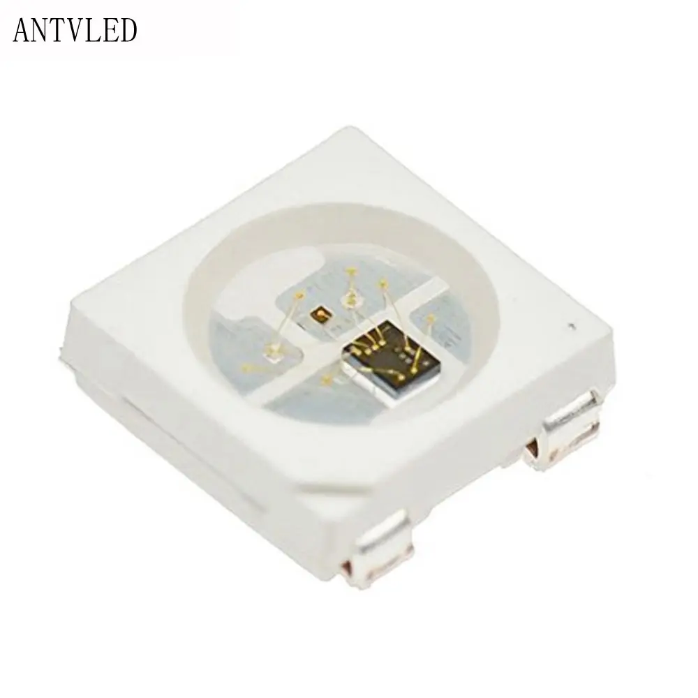 Chip LED RGB 5050SMD, WS2812B, 10-1000 piezas, Chip direccionable individual, píxeles, PCB Blanco/Negro DC5V