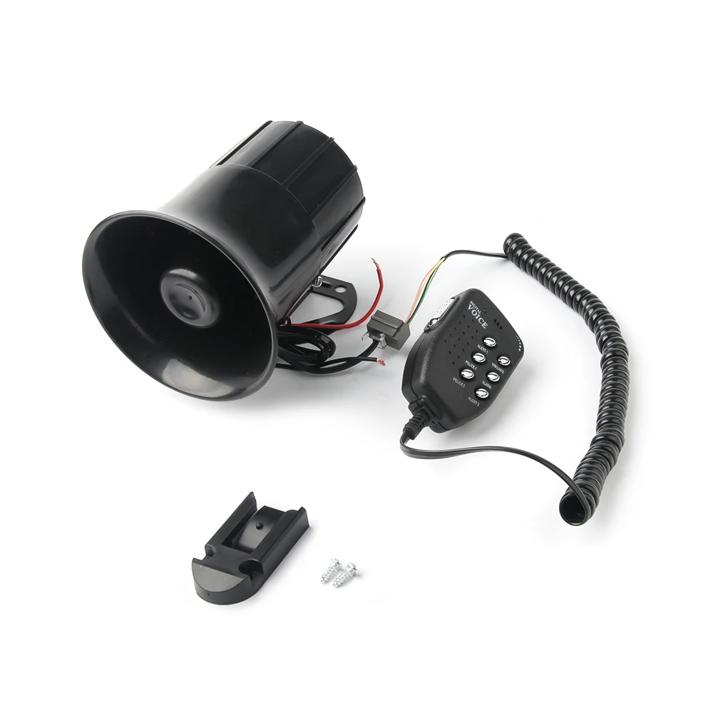 Sirena altavoz bocina de aire 125DB fuerte 6 sonidos alarma Claxon 12V para Auto coche motocicleta barco megáfono con micrófono voz Digital LB001