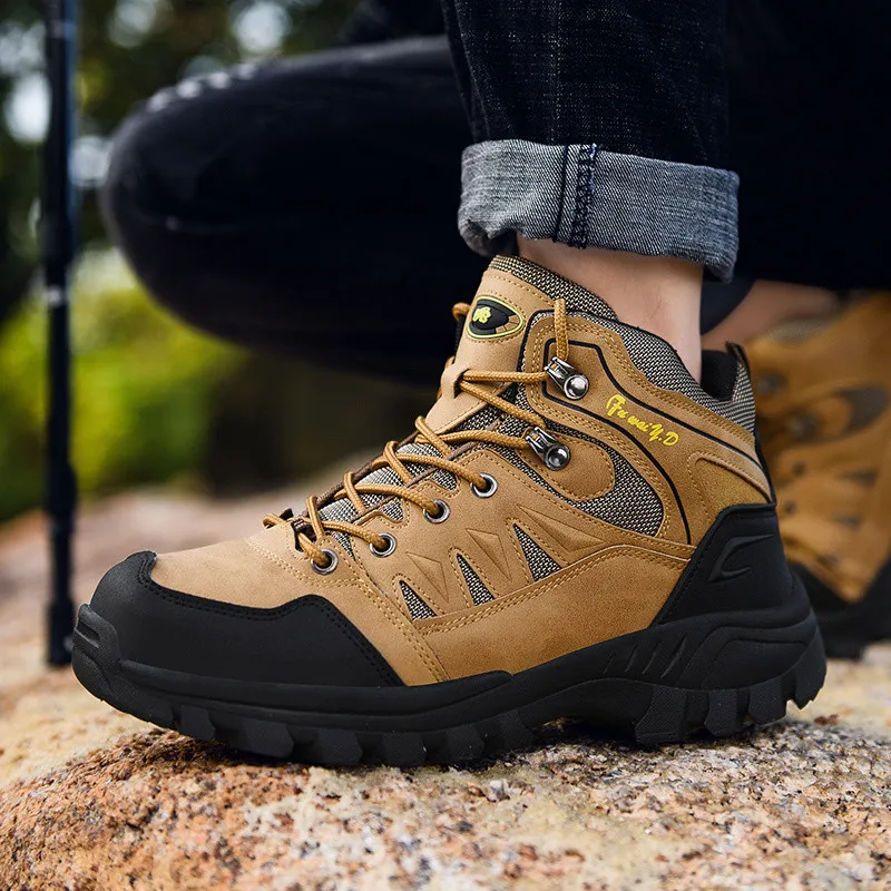 Botas de senderismo marrones para hombre, ligeras y cómodas, zapatos de trekking para hombre, zapatos de viaje, talla grande 47, botas de senderismo de caña alta para mujer, zapatillas de camping.