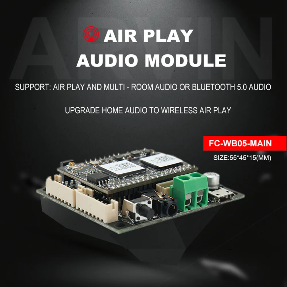 D10 WiFi y Bluetooth 5,0 Audio recibir módulo Bluetooth I2S salida analógica ESS9023 placa de salida con Airplay DLNA Wifi Audio