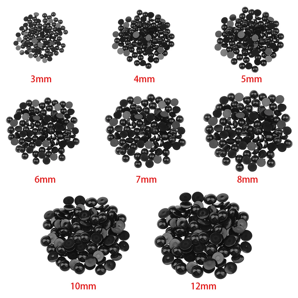 Ojos de seguridad de plástico negro para niños, 100 piezas, 3-12mm, para muñeca de oso, marioneta de Animal, manualidades, juguetes para niños, accesorios para ojos, envío gratis