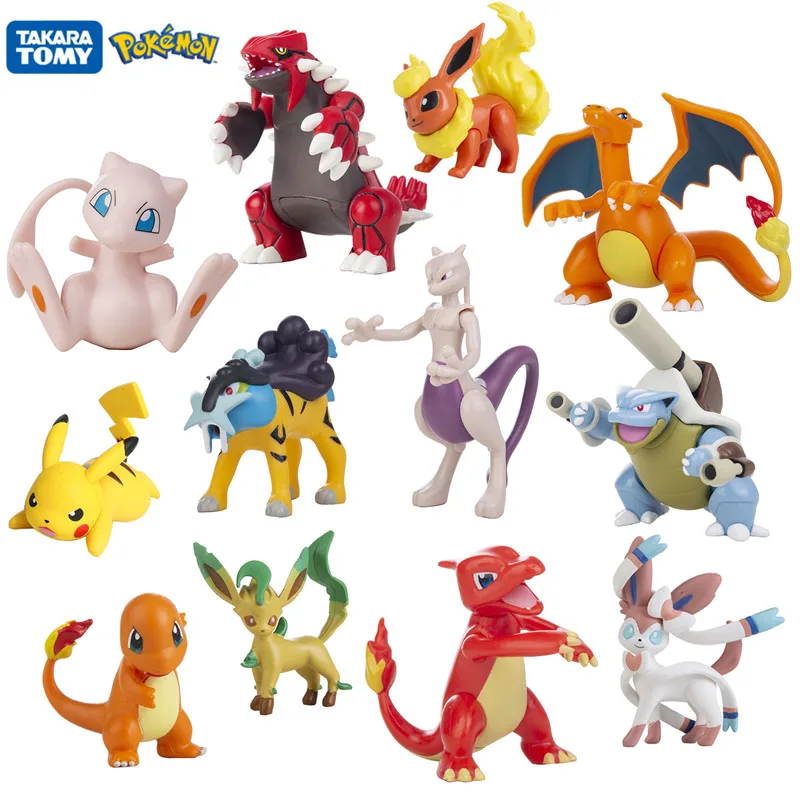 Figuras de Anime de la Película de Dibujos Animados de Pokémon de 3-13 cm, Pikachu, Mewtwo, Gurado, Blastoise, Colección de Figuras de Acción, Juguetes de Regalo