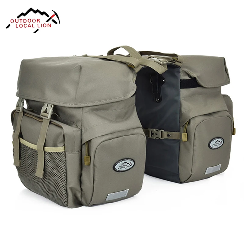 Bolsa de bicicleta de 50L, sillín de carretera de montaña, bolsas de ciclismo, bolsa de asiento trasero de bicicleta, estante de doble cara, paquete de alforja de asiento trasero, accesorios para bicicleta