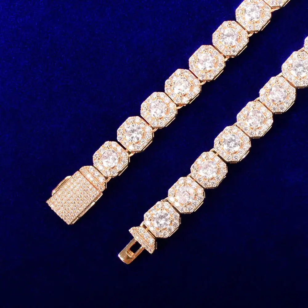 Cadena de tenis con letras de burbujas para hombres, collar de Hip Hop, circonita, cobre, Color dorado, joyería Rock, tendencia 2021