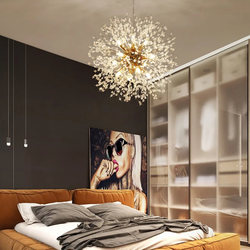 Lámparas Colgantes LED Modernas con Diseño de Diente de León, Iluminación para Sala de Estar, Comedor, Dormitorio, Lámparas Colgantes con Diseño de Bola de Fuego Estrellada