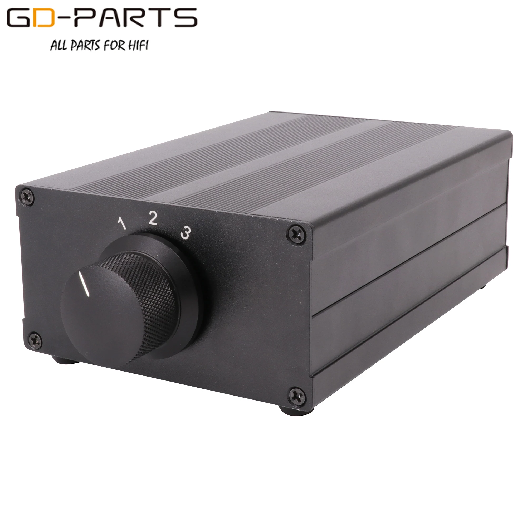 Interruptor cambiador Selector de fuentes de señal de Audio de 3 vías, 1:3 1:4, divisor de chasis de aluminio chapado en oro RCA, conectores WBT, soldadura de cable de PTFE
