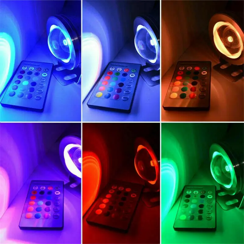 Foco LED RGB impermeable para fuente, luz subacuática de 10W y 15W para piscina, acuario, 85-265V, enchufe europeo y estadounidense, lámpara de jardín al aire libre