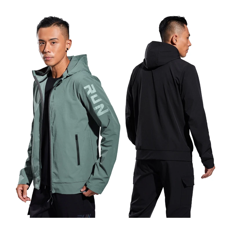 Chaqueta informal para hombre, deportiva, con cremallera, estampado sólido, con capucha, entrenamiento físico al aire libre, ropa de calle de manga larga, abrigo de moda