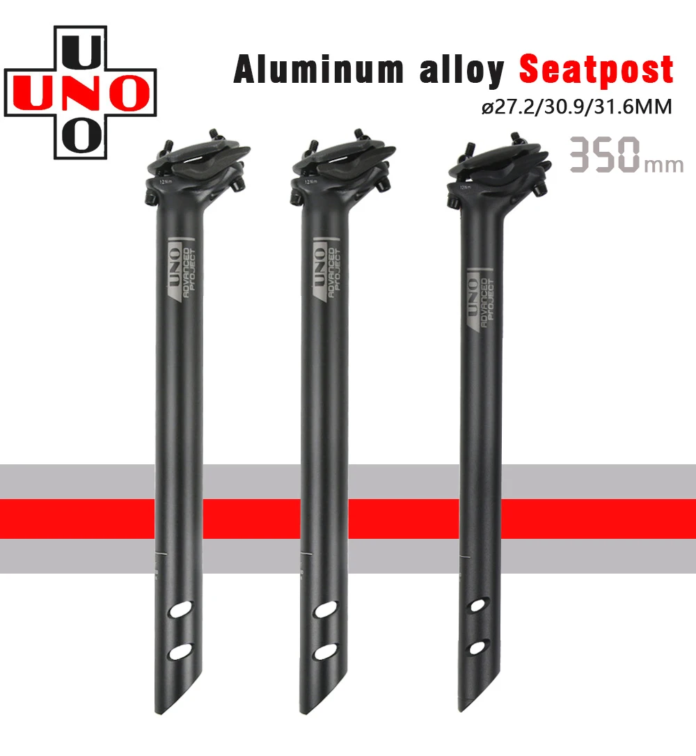 UNO-tija de sillín de bicicleta de SP-719, tubo de asiento de aleación de aluminio, 27,2/30,9/31,6x350/400mm