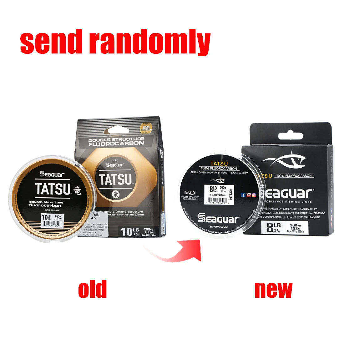 SEAGUAR-Hilo de Pesca de fluorocarbono TATSU, sedal de Pesca de 183M de fibra de carbono, monofilamento japonés, aparejos de Pesca de agua dulce, 6LB-12LB
