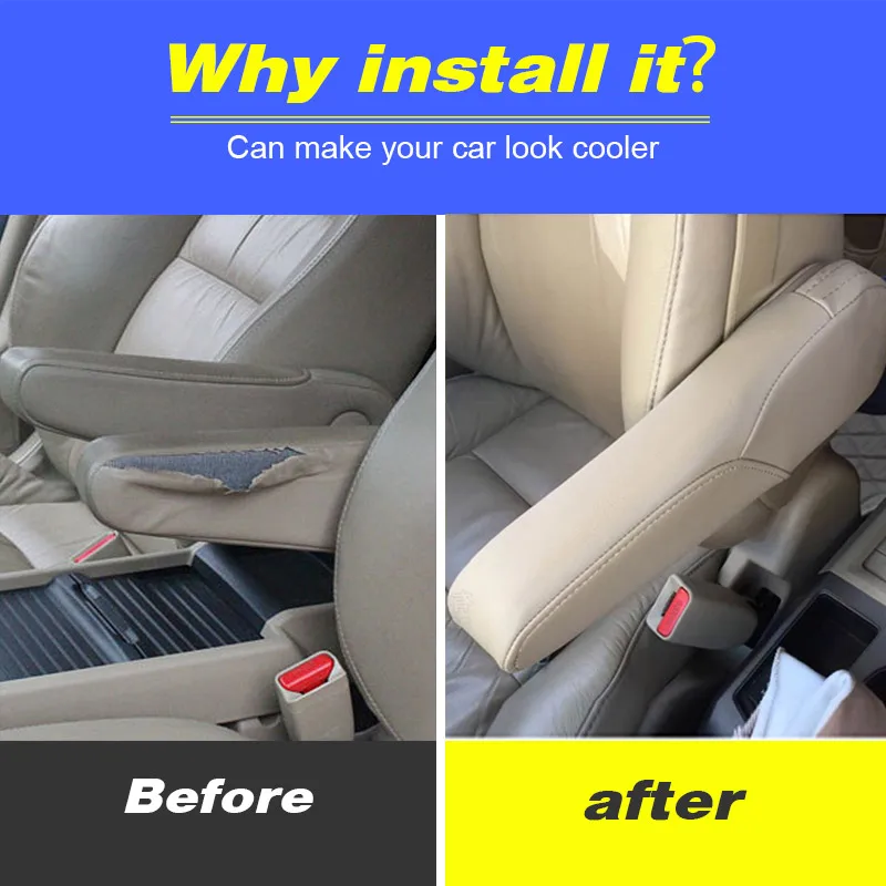 Vtear para Honda Crv apoyabrazos lateral para asiento de coche cojín de brazo cojín Interior piezas de cuero accesorios de la cubierta 2007, 2008, 2011, 2017, 2018 reposabrazos auto accesorios coche interior