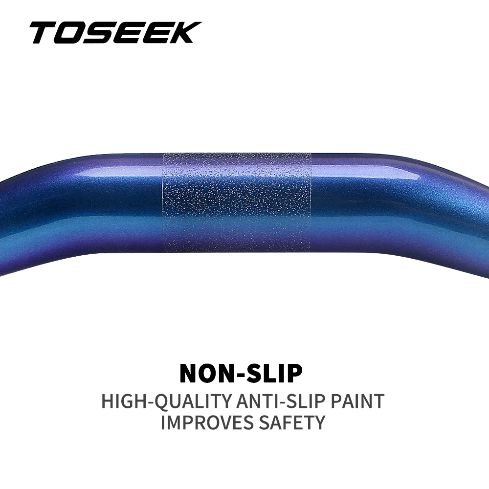 TOSEEK-Manillar de carbono WCS para bicicleta de montaña, 31,8x580-760mm, deslumbrante, azul a morado