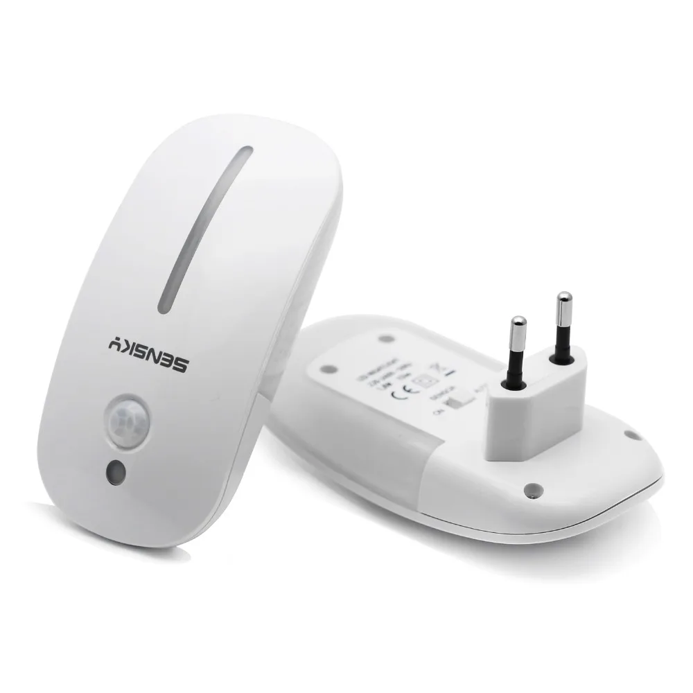 SENSKY Sensor de movimiento LED luz nocturna enchufe estadounidense enchufe UE enchufe británico para pasillo camino