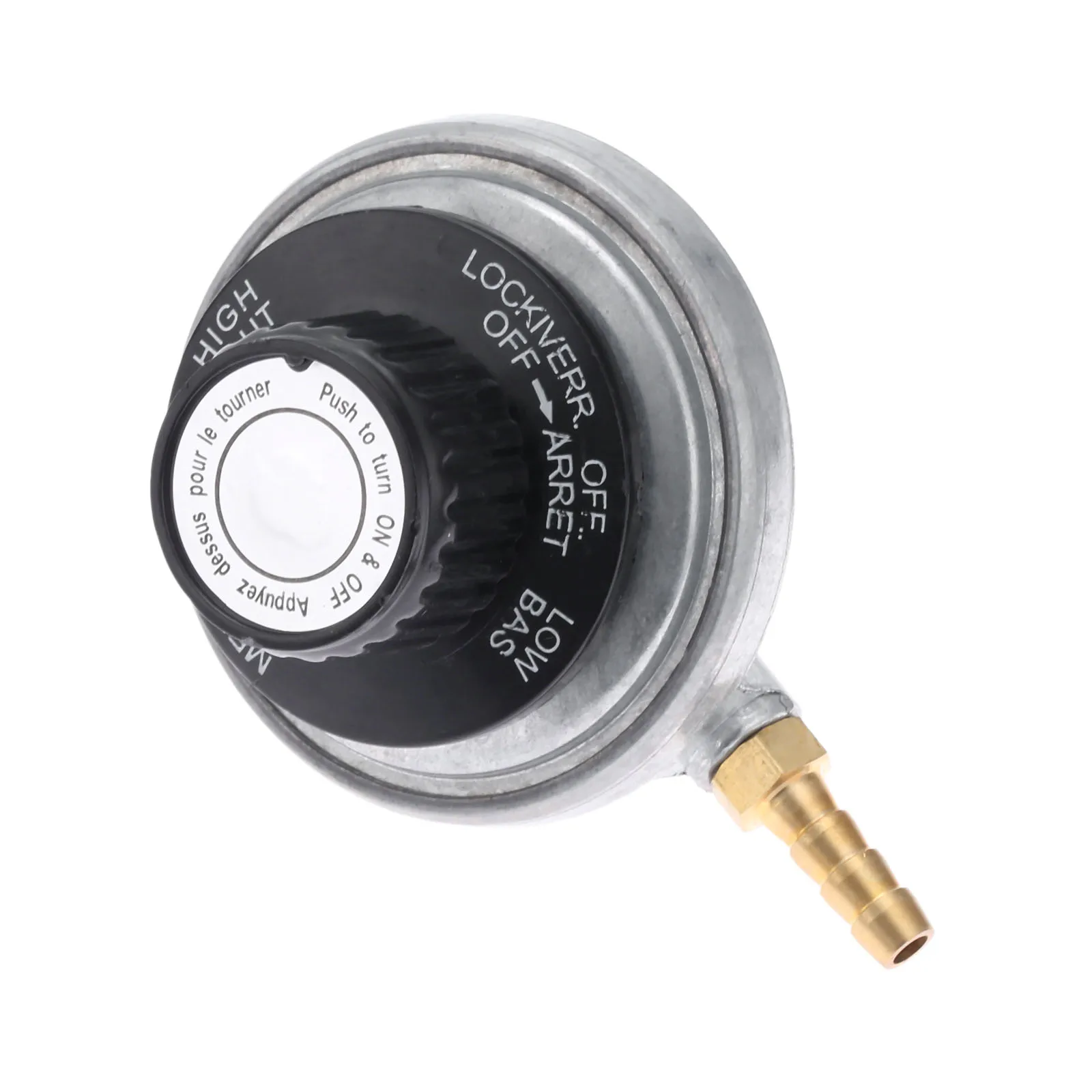 Tanque de propano regulador de Gas de baja presión con salida, manguera de lengüeta de 1/4 pulgadas, entrada de conexión de 1-20 pulgadas, UNEF para tanque de propano de una libra, 1 unidad