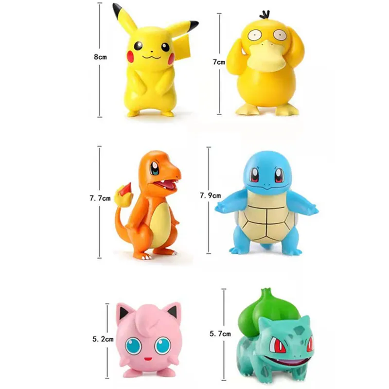 Nuevo 3-8CM Pokemon dibujos animados calientes película Anime figura Pikachu Vulpix Eevee Venusaur colección mascota acción modelo juguetes regalos