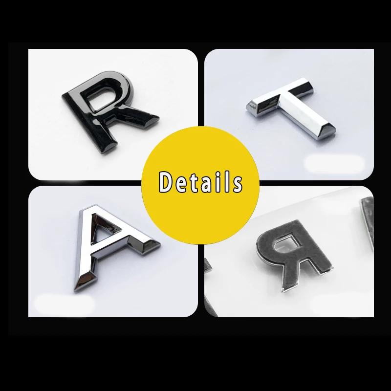 Logotipo de letra de fuente 3D para VW CC Arteon, estilo de coche, logotipo de maletero modificado, insignia negra, pegatina, accesorios de decoración de coche