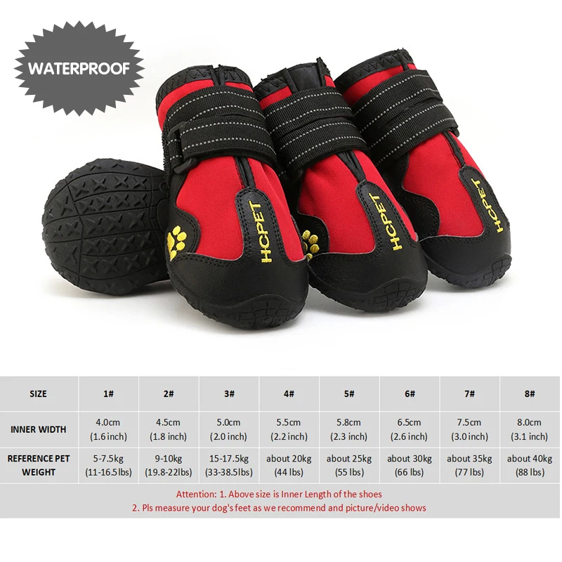 4 unids/set zapatos para perros medianos y grandes botas impermeables para perros de nieve y lluvia duraderas transpirables adiestramiento al aire libre senderismo zapatos para perros