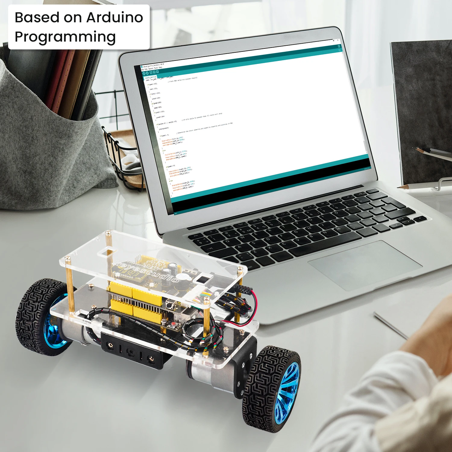 Kit de coche robot autoequilibrado Keyestudio para Arduino, coche robot autoequilibrado, kit electrónico DIY/kit de programación STEAM