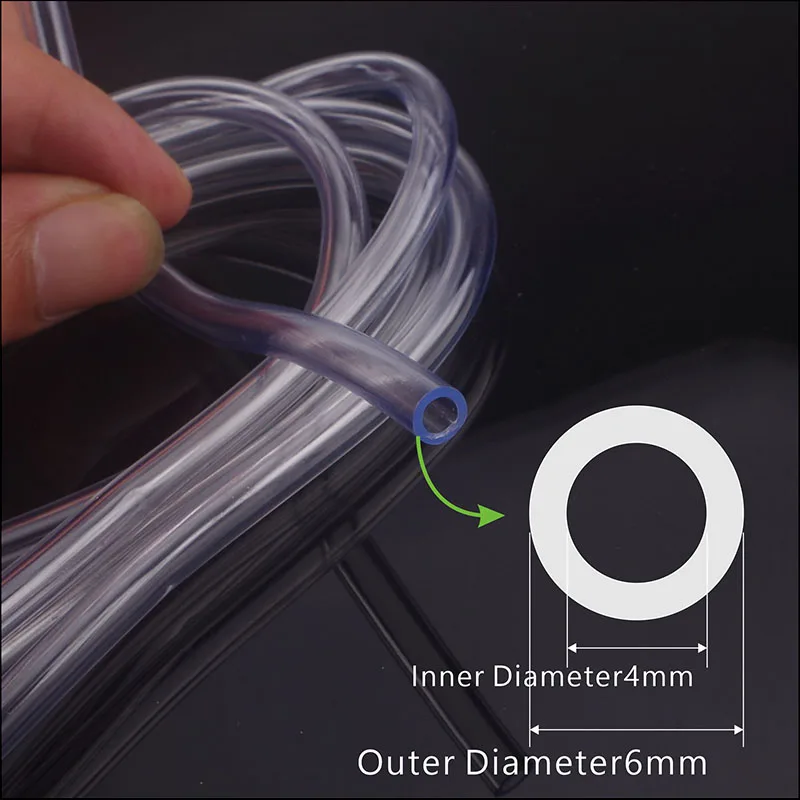 Tubo Tracheal de 4mm * 6mm para Acuario, Resistente a Alta Presión, No Tóxico, Inodoro, Tubo Tracheal Dedicado para CO2 y Oxígeno