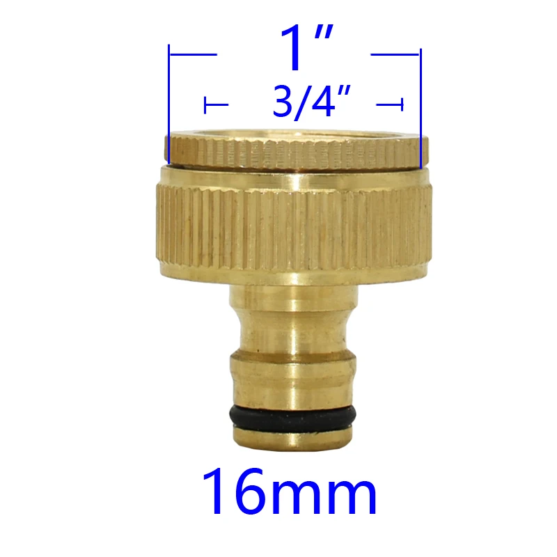 Conector rápido de latón con rosca de 1/2 ", 3/4", 1 ", adaptador de riego de jardín, manguera de cobre para riego por goteo, accesorios de conector rápido, 1 Uds.
