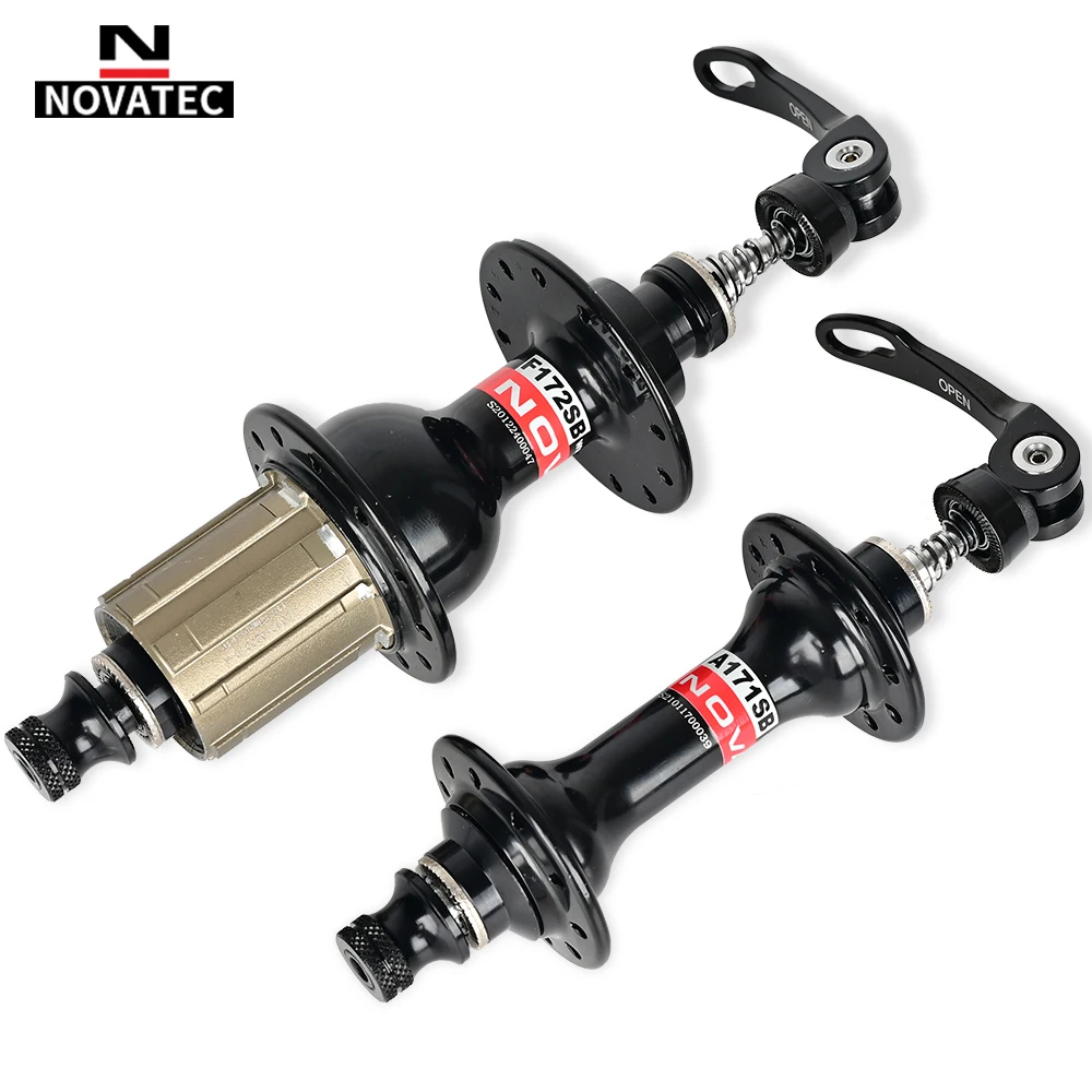 Novatec buje de bicicleta de carretera A171SB/F172SB delantero 20H trasero 24H disco de buje de bicicleta plegable de liberación rápida 4 rodamientos para 8-9-10-11-12 velocidades