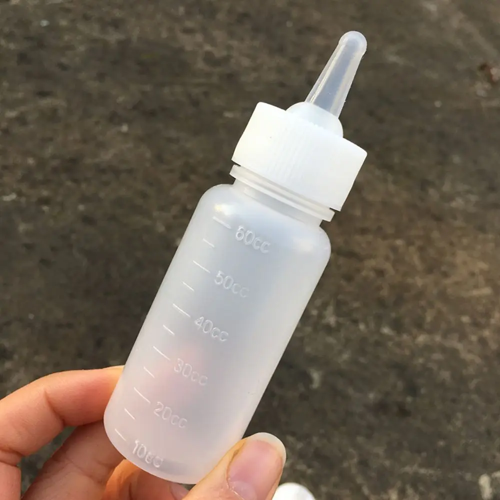 Herramienta de alimentación para conejos, gatito, recién nacido, Mini pezón de lactancia para mascotas, botella de leche de 60ml, Kits de biberón de alimentación para mascotas