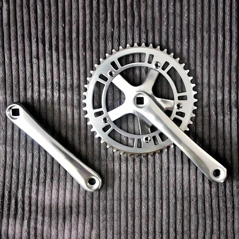 Fixie-platos y bielas BB con orificio cuadrado para bicicleta, rueda dentada de marcha única 46T 130BCD, piñón fijo de aluminio de 170mm
