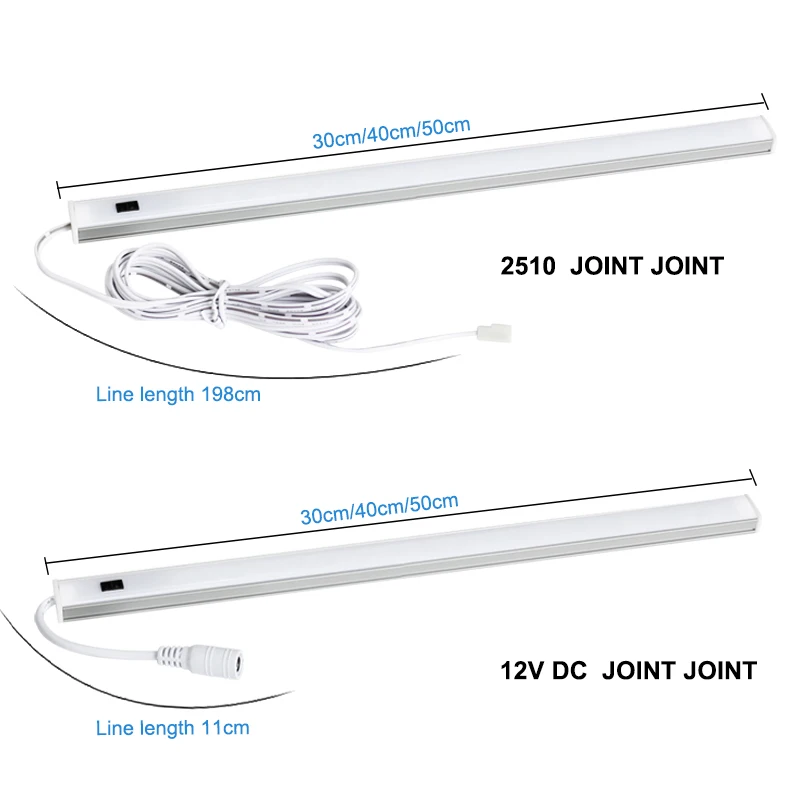Luz LED de 5W/6W/7W para debajo del gabinete con interruptor de encendido por movimiento de la mano y sensor PIR, luces LED para debajo del gabinete de cocina, luces nocturnas LED.